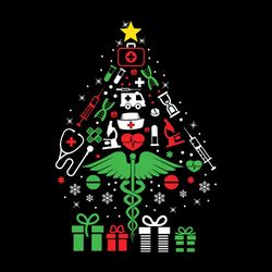 christmas tree nurse xmas snow holiday season gift svg, nurse christmas svg, christmas tree svg, digital download