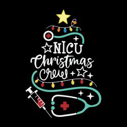 nicu christmas crew svg, neonatal nurse nicu tech crewneck christmas, christmas tree svg, digital download