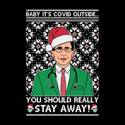 dr. fauci nurse baby it's covid outside you really should stay away svg, christmas nurse svg, instant download