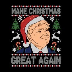 trump make christmas great again svg, funny ugly christmas svg, christmas clipart, trump santa svg, digital download