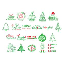 green christmas svg bundle, meery christmas svg, holidays svg, winter for shirts, christmas tree svg, digital download