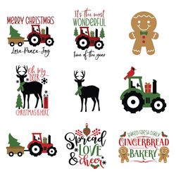 farmhouse christmas svg bundle, farmhouse clipart, merry christmas svg, rustic and country digital, digital download