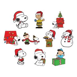 peanuts snoopy christmas svg bundle files for silhouette files for cricut svg dxf eps png instant download