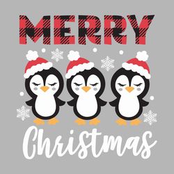 merry christmas penguin svg, penguin clipart, christmas penguin svg, girl christmas shirt, buffalo plaid svg