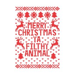 merry christmas ya filthy animal svg, sweater christmas svg, deer svg, christmas svg, digital download