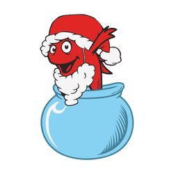 fish in the santa hat christmas svg, fish clipart, merry christmas svg, fish santa svg, christmas svg, digital download
