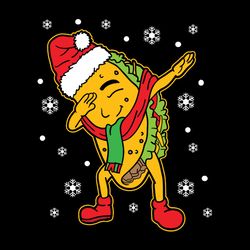 dabbing santa taco christmas svg, santa taco svg, holidays christmas svg, snowflakes svg, digital download