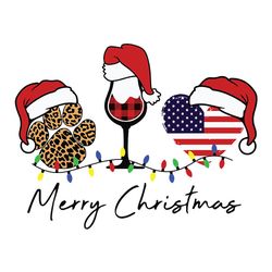 red plaid dog paws wine glass police flag merry christmas svg, santa svg, christmas wine svg, digital download