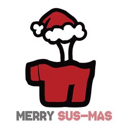 merry sus-mas svg, red among us crewmate character bone santa hat christmas svg, christmas svg, digital download