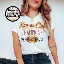 kansas city champions 2024 shirt, trendy kansas city tee, kansas city football tee, kansas city 2024 tee, gift for kansa