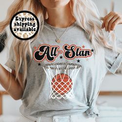 basketball mom era all star b, girl basketball, in my basketball mom era, basketball logo, basketball crewneck, senior n