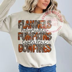 flannels hayrides pumpkins vintage png, fall png, fall sublimation, retro png, leopard print, autumn, october, sublimati