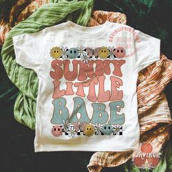 sunny little babe png, summer png, hello summer png, toddler png, boho sun png, kids sublimatioon, girls png designs, pn