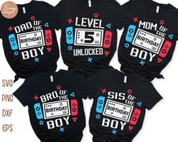 Level 5 Unlocked Birthday Family Svg Bundle, 5th Birthday Boy Gamer Svg, 5th Birthday Gaming Shirt Svg, Family Matching