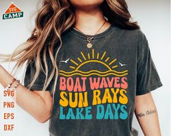 boat waves sun rays lake days svg, lake life svg, summer lake svg, lake vacation svg, summer lake png, lake days svg, la