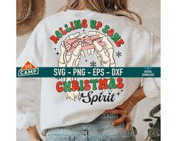 rolling up some christmas spirit svg, christmas cake svg, funny christmas svg, winter christmas tree cake, ch