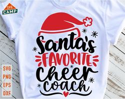 santas favorite cheer coach svg, christmas cheerleader svg, cheer coach svg, cheerleader holiday svg, cheerleader christ