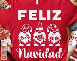 feliz navidad svg, spanish christmas svg, christmas gnomes svg, cute gnomies svg, christmas gnome holiday svg, funny chr