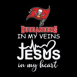 In My Veins Jesus In My Heart Tampa Bay Buccaneers NFL Svg, Tampa Bay Svg, Football Team Svg, NFL Svg, Sport Svg
