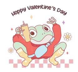 frog happy valentine's png, valentine png, valentine clipart, valentine sublimation, holiday png, png file download