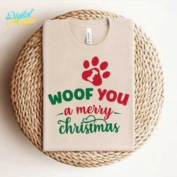woof you a merry christmas svg
