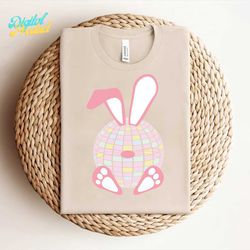 retro easter bunny disco ball svg