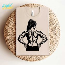 bodybuilding woman svg, gym svg, fitness