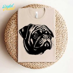 pug dog svg, pug dog png, dog svg