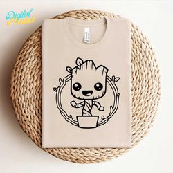 -baby groot outline guardians of the galaxy svg