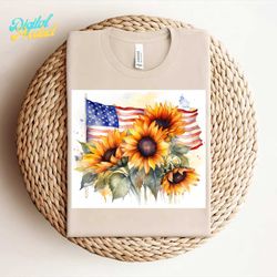 patriotic sunflower tumbler wrap png