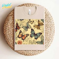 vintage floral butterflies tumbler wrap