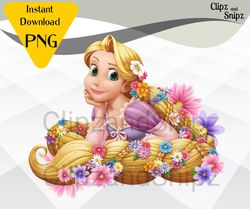 tangled png clipart, rapunzel instant digital download for iron, tangled printable wall art, princess iron on sublimatio