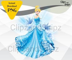 cinderella png clipart instant digital download for iron on or print princess sublimation shirt, decor