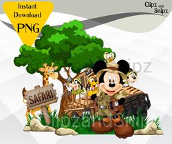 mickey safari png clipart mickey instant digital download for iron on or print sublimation jungle giraffe png