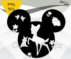 bambi mickey svg and png clipart thumper bambi instant digital download mickey head iron on print cricut compatible