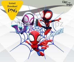 spidey and his amazing friends png clipart, superhero clipart, superhero png, spidey iron on printable, spidey and his a