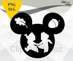chip and dale svg png clipart chipmunk instant digital download mickey ears design for family vacation shirt tumbler sub