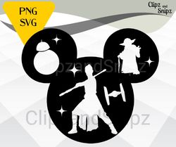 rey star wars svg png silhouette clipart instant digital download mickey ears head iron on print cricut yoda bb8 family