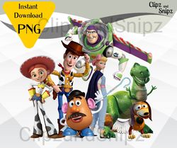 toy story png, toy story clipart buzz lightyear woody jessie slinky instant download for toy story shirt, cake topper