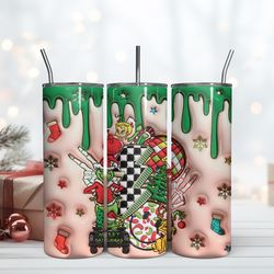 grinch 3d tumbler design, christmas tumbler, 20oz tumbler