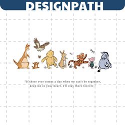 classic winnie the pooh and friends stay there forever svg