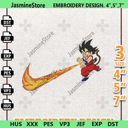 nike goku dragon ball embroidery design