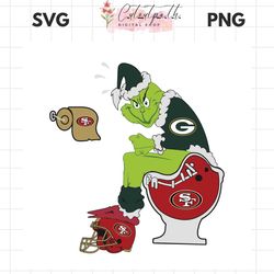 grinch green bay packers and san francisco 49ers svg