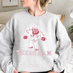 retro texas a m sweatshirt in gray, texas a m college, texas a&m aggies