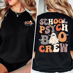 school psychologist halloween boo crew shirt, school psych halloween shirt, teacher halloween shirt, gift for her