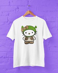funny shrek hello kitty unisex tshirt, gift for her, gift for him