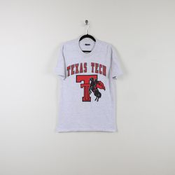 vintage 90s gray texas tech university graphic tee