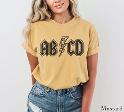 abcd cute trendy teacher comfort colors graphic tee 2