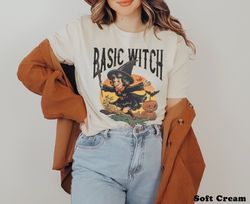 basic witch cute funny halloween fall graphic tee