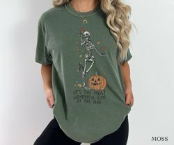 fall skeleton comfort colors graphic tee